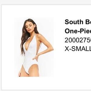 White Sequin One- Piece Bathing Suit